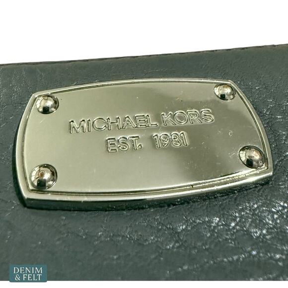 Michael Kors Grey Leather Continental Zip Around Long Wallet Clutch Purse - Picture 9 of 13